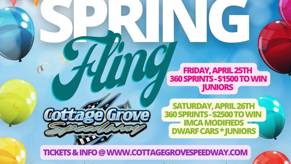 SPRING FLING FINALE TONIGHT AT COTTAGE GROVE SPEEDWAY!  WE ARE RACING!!