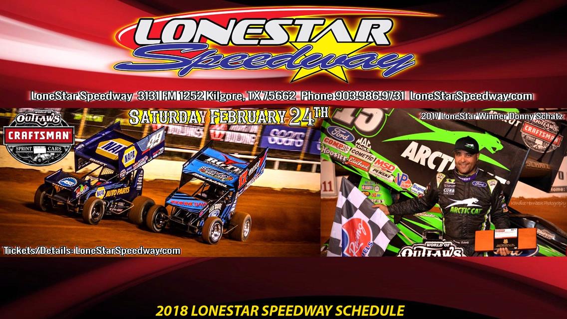 2018 LoneStar Speedway Schedule Provides Fans &amp; Teams with Wide Range of Premier Events!