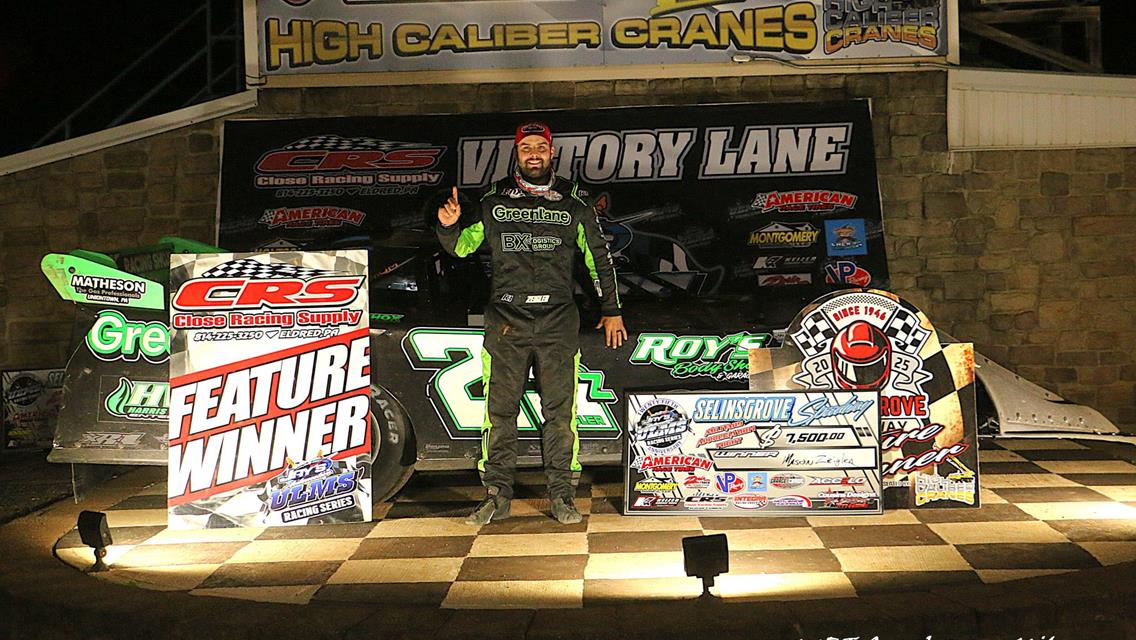 Mason Zeigler recorded his third-straight Jay&#39;s Automotive United Late Model Series victory with a $7,500 triumph at Selinsgrove Speedway on Friday, August 1.
