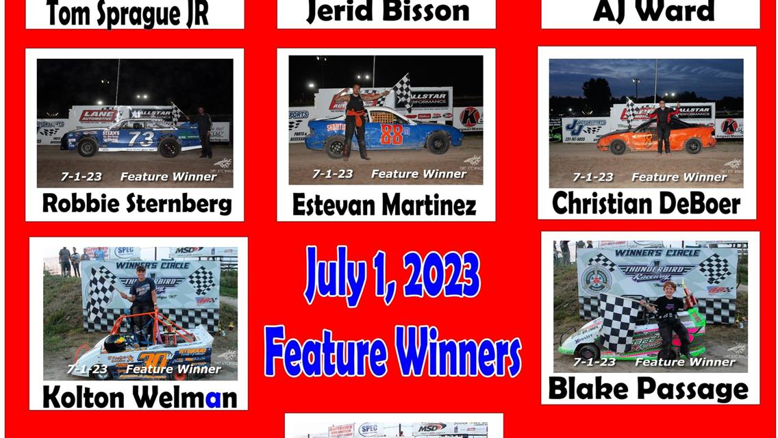 Congratulations to our Feature Winners for July 1, 2023