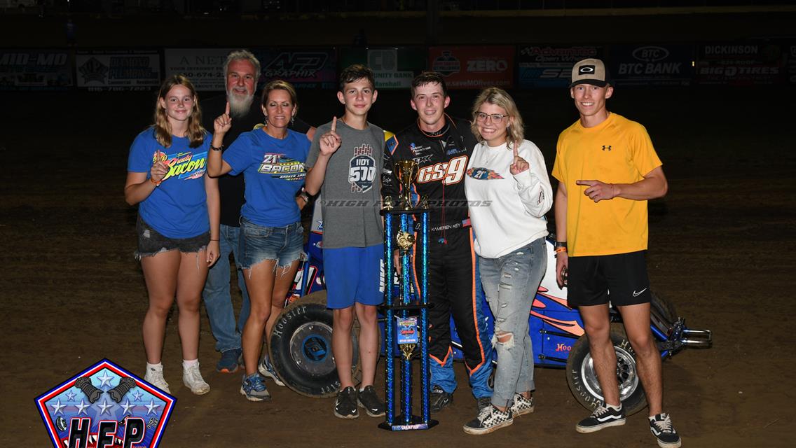 Kameron Key Notches POWRi 600cc Outlaw Non-Wing Micro Victory at Sweet Springs