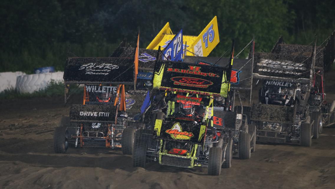 Teagan Daignault scores the win in the R.E.Hinkley Granite State Mini Sprints 600cc Kelly Miller Dominate in the High Country Dispensaries Late Models
