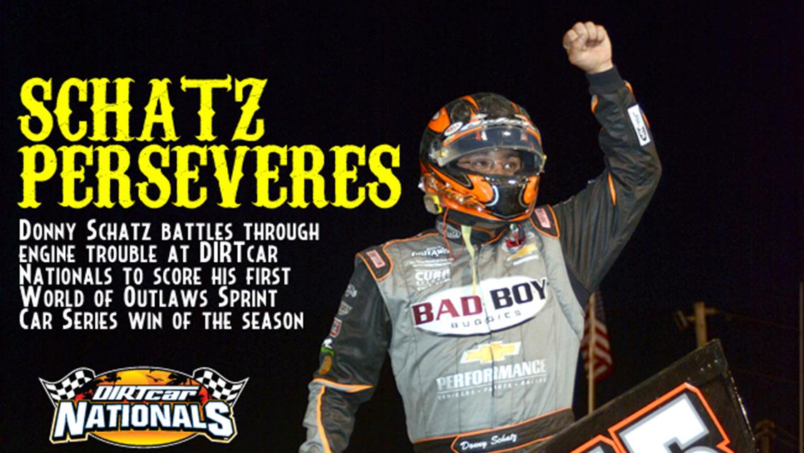Schatz Perseveres to Score First Win of 2015 World of Outlaws Sprint Car Series Season
