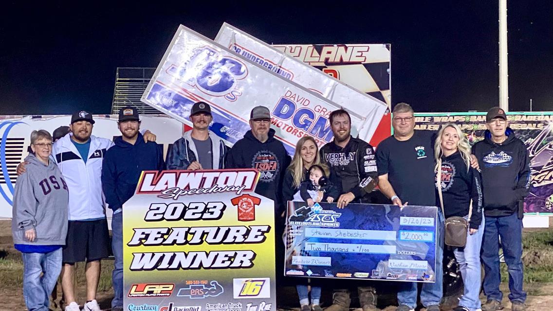 Inaugural ASCS Elite Outlaw Sprint Win Belongs To Steven Shebester At Lawton Speedway