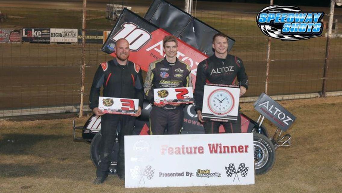 Alex Truscinski Wins POWRi Lightning Sprint Nationals Night One at Devils Lake Speedway