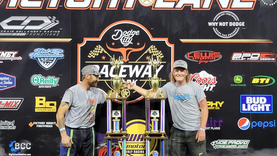 Jason Rogers, Bingston Rogers and Cochrun Triumphant During Stock Car &amp; Hobby Stock Shootout at Dodge City Raceway Park