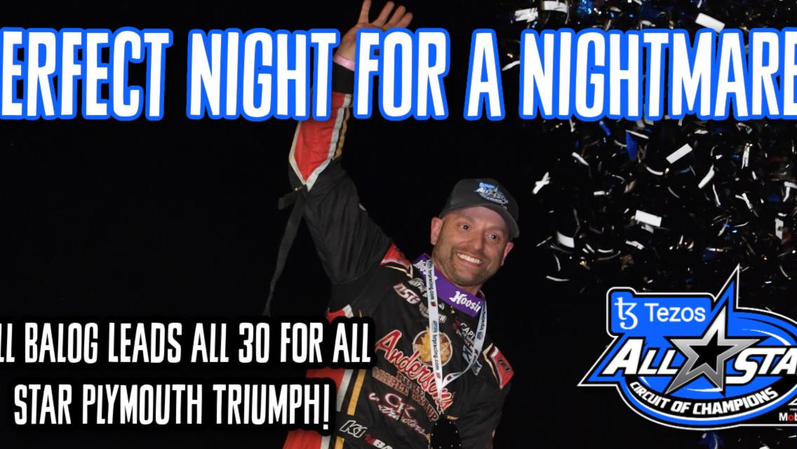 The North Pole Nightmare leads all 30 for All Star / IRA victory at Plymouth Dirt Track
