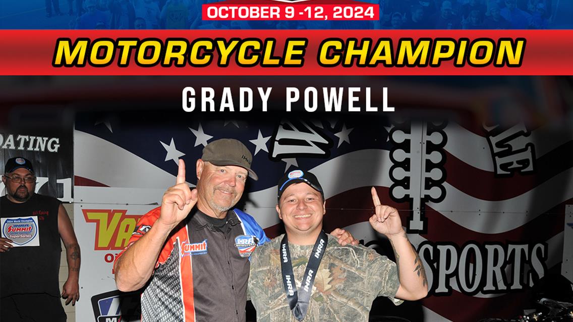 Motorcycle Titleist Powell is Latest Knoxville Racer to Win IHRA Summit SuperSeries World Championship