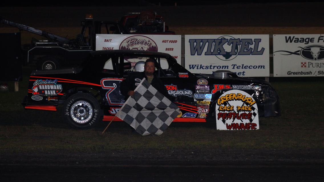 Tyler Peterson gets RV Mod Tour checkers at GRP