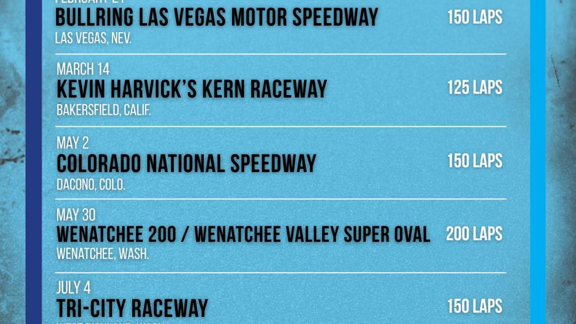 Spears CARS Tour West Unveils Seven-Race Super Late Model