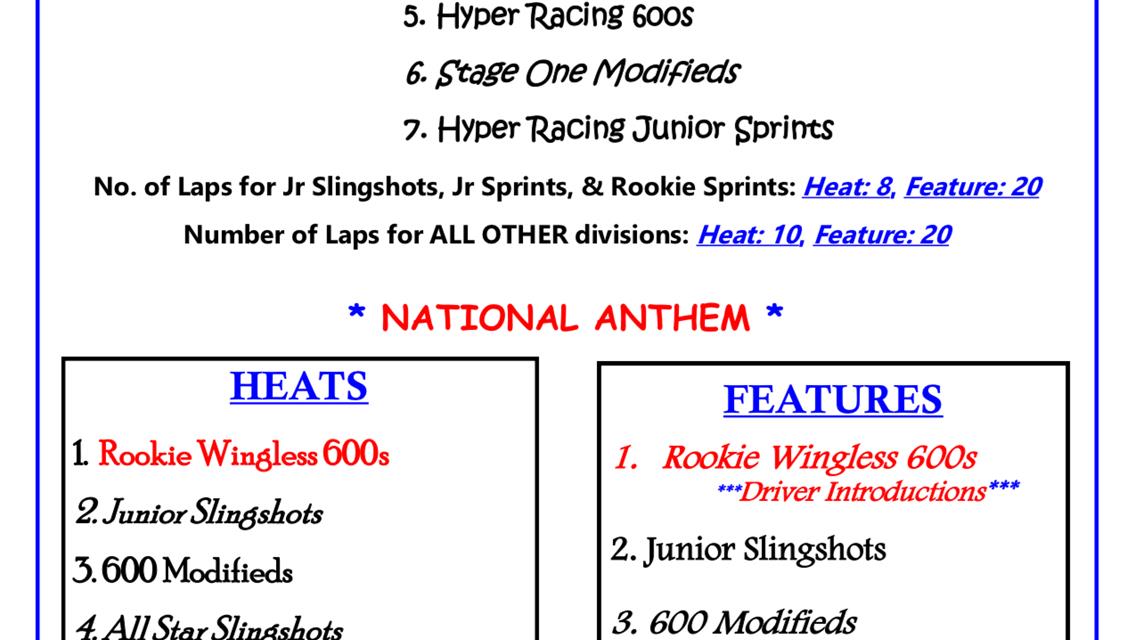 07/12/25 Rookie 600s Special (w/ Driver Introductions)