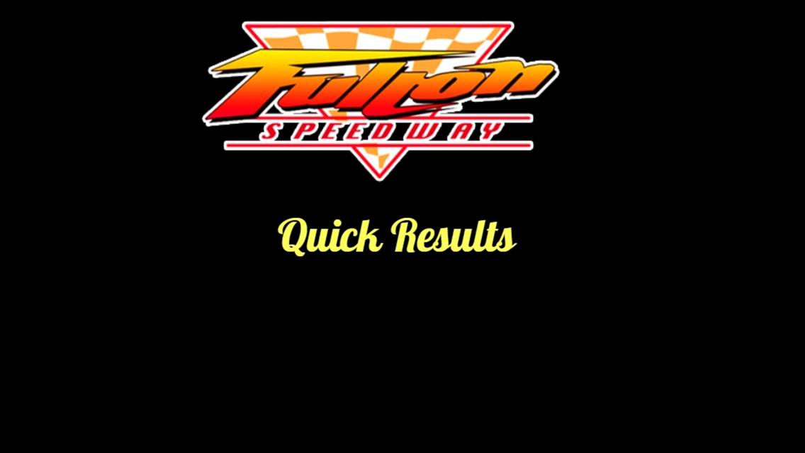 Fulton Speedway June 28 Quick Results
