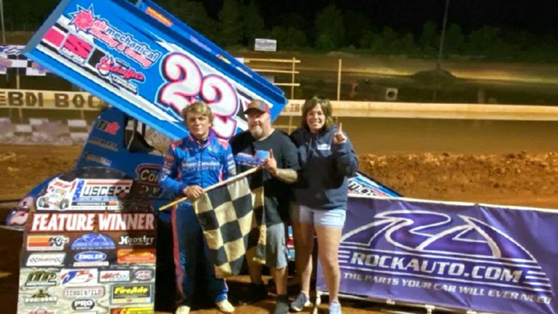 Connor Leoffler wins a USCS thriller in Battle at the Beach 21’ Round 2 final on Saturday at Southern Raceway