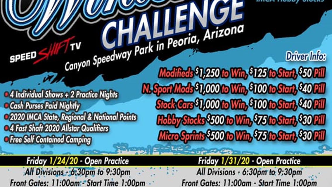 Speed Shift TV Showcasing All Four Race Nights of Canyon Speedway Park’s Winter Challenge