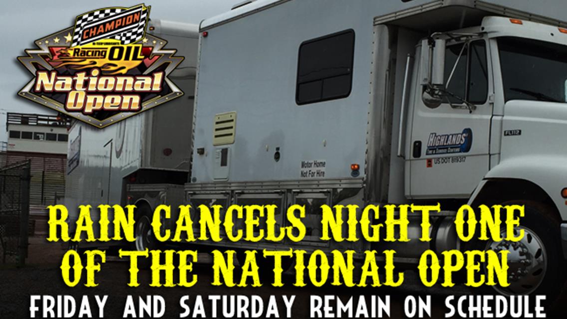 Rain Cancels Night One of the National Open