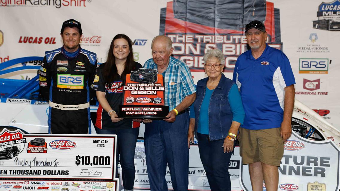 Thornton repeats on Night 2, taking Gibson Tribute at Lucas Oil Show-Me 100 Presented by Missouri Division of Tourism