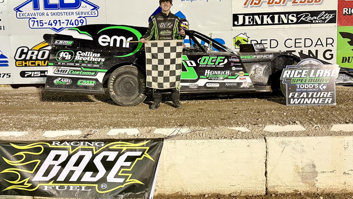 Adams and Crosby First Time Winners as Rice Lake Speedway Opens