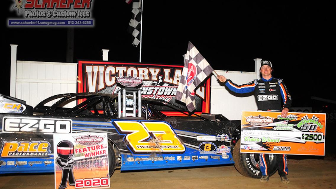 Cory Hedgecock wins Bowman 50 at Brownstown Speedway
