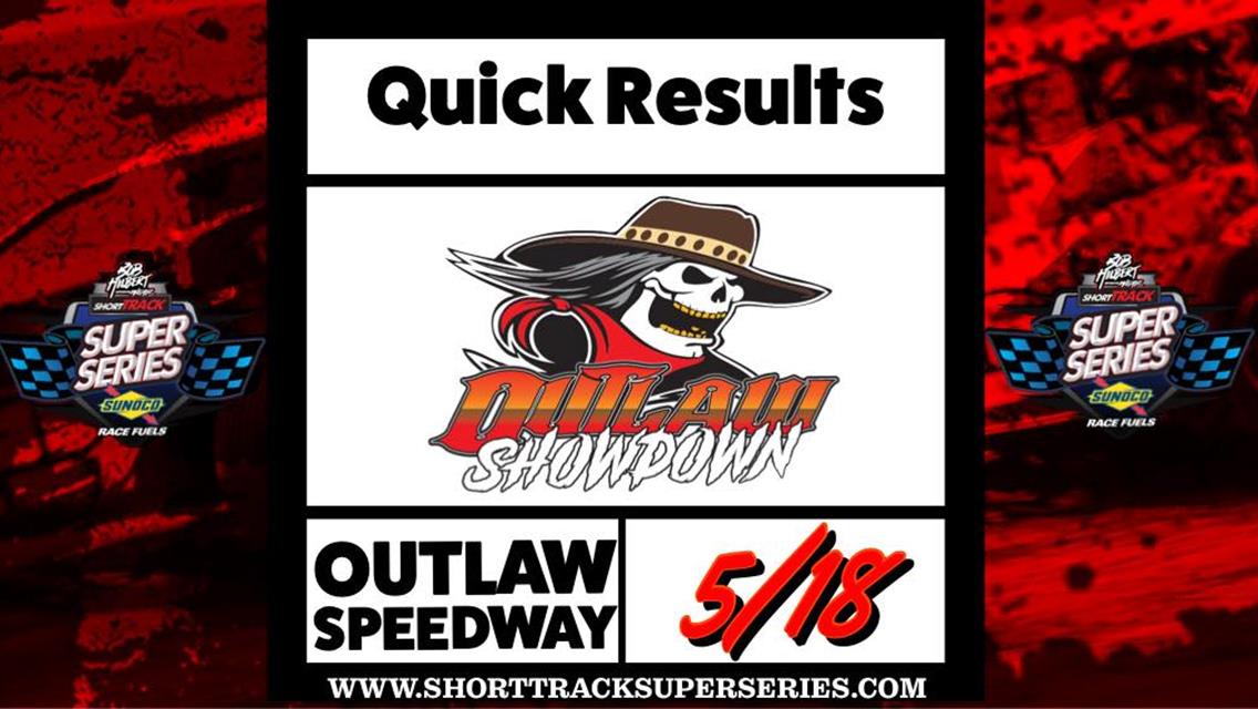 OUTLAW SHOWDOWN™ RESULTS SUMMARY  OUTLAW SPEEDWAY TUESDAY, MAY 18, 2021