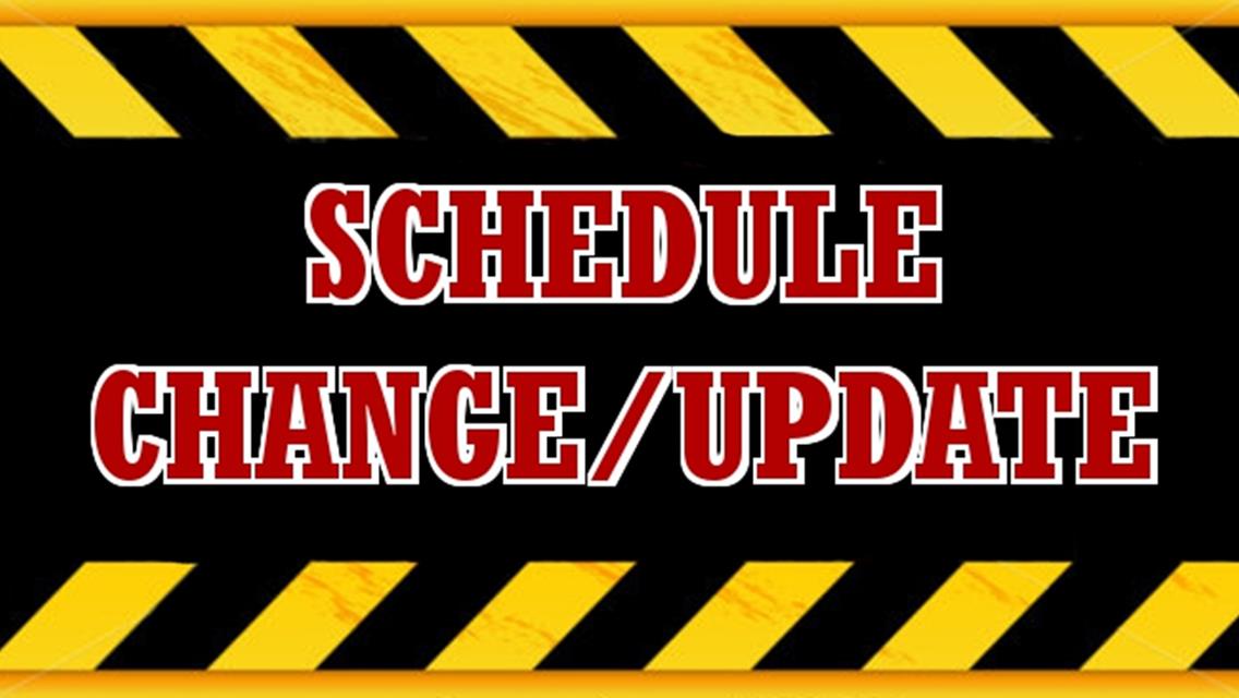 Important schedule update for 5/31 and 6/1