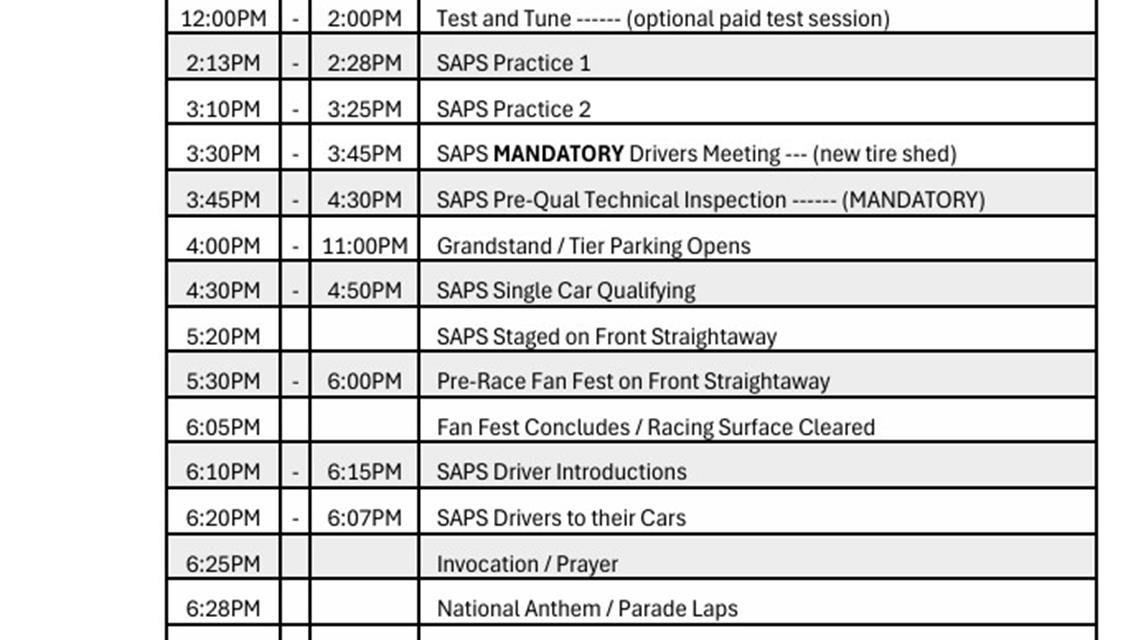 Tri-County Speedway Schedule