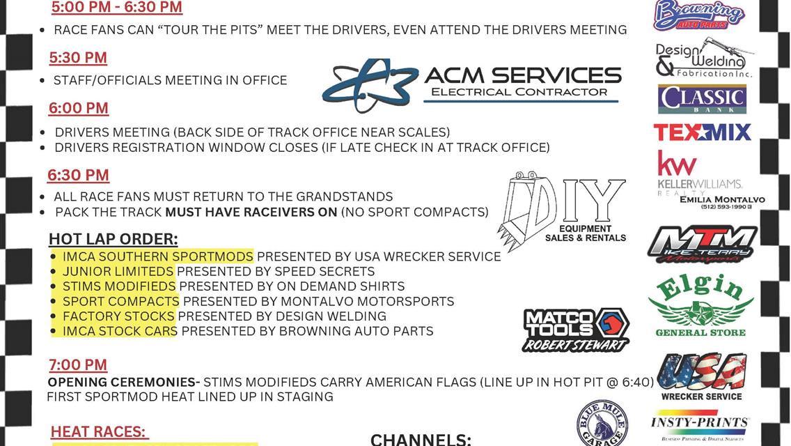 08/02/2025 Race Day Information!
