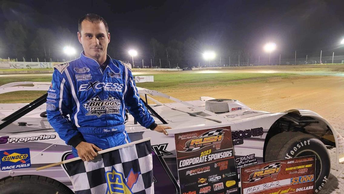 MAX BLAIR TOPS ERIEZ RECORD 52-CAR FIELD FOR 3RD HOVIS RUSH LATE MODEL FLYNN&#39;S TIRE TOURING SERIES VICTORY OF 2023; $29,500 IN VALUABLE PRODUCTS AWARD