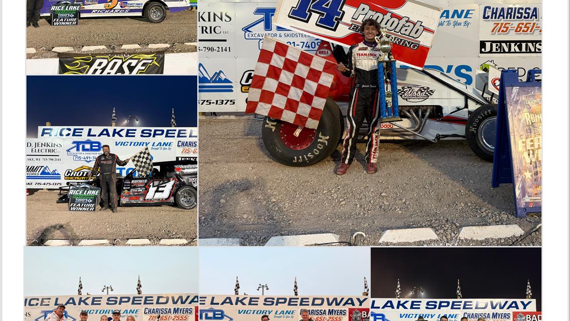 Richards And Cimfl Crack Victory Lane, Koehler Continues To Win at Rice Lake Speedway