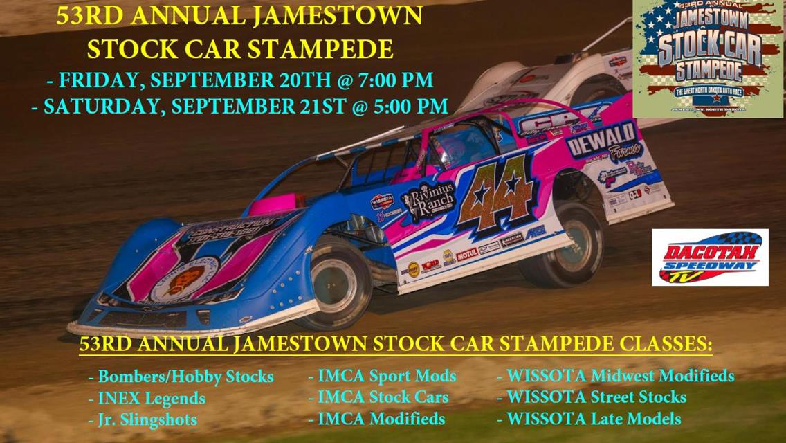 53rd Annual Jamestown Stock Car Stampede - September 20th &amp; 21st