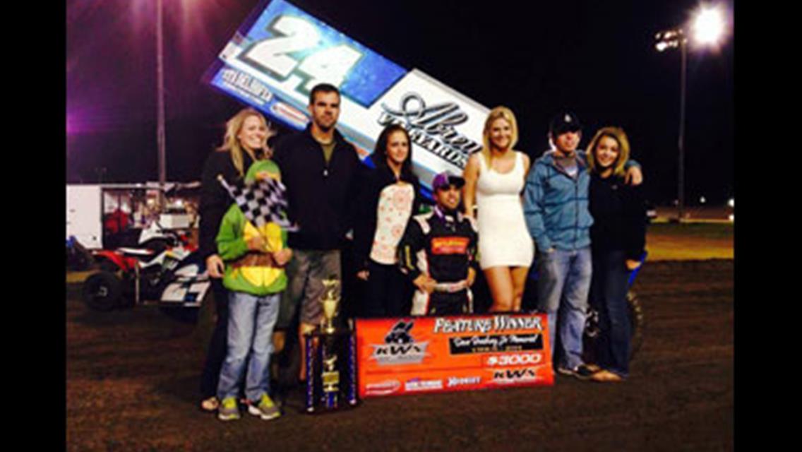 Rico Abreu leads all 40-laps to become a two-time Dave Bradway Jr Memorial champion on Saturday night at Silver Dollar Speedway