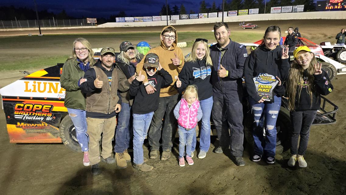 Zane Miner, Destry Miller, Rob Glenney, and Chase Cooper  first time winners at Grays Harbor Raceway