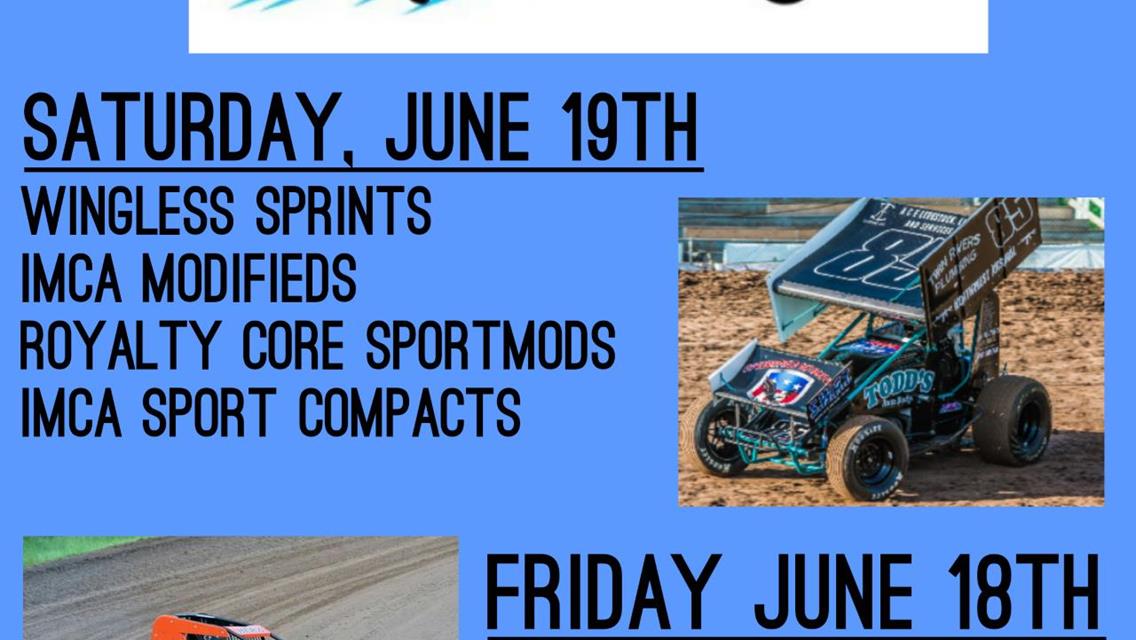 2 NIGHTS OF RACING ACTION JUNE 18TH &amp; 19TH AT COTTAGE GROVE SPEEDWAY!!