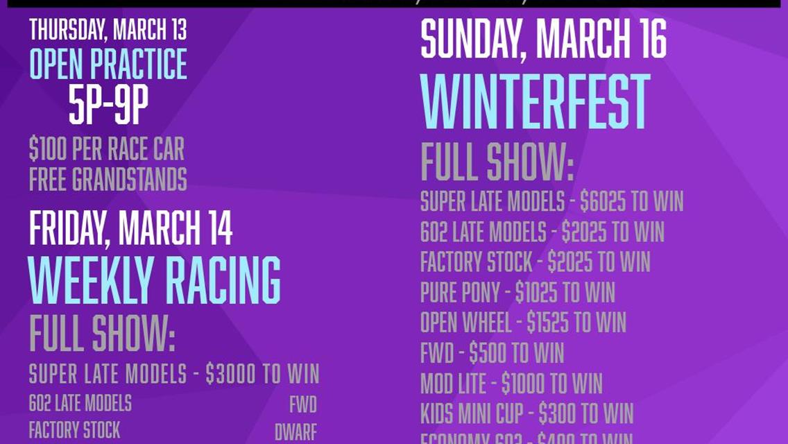 2025 WINTERFEST Schedule adjustment due to inclement weather!