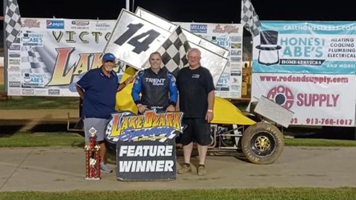 Mike Trent Tames Lake Ozark Speedway in POWRi LOS 305 Sprint Victory