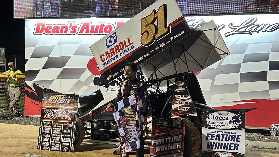 FREDDIE RAHMER WINS RAIN-SHORTENED NIGHT #4 OF PA SPEEDWEEK AT LINCOLN SPEEDWAY