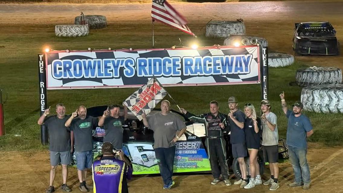Dillon Knight earned his seventh win of the 2025 season with a Saturday night victory on August 30 at Crowley’s Ridge Raceway.