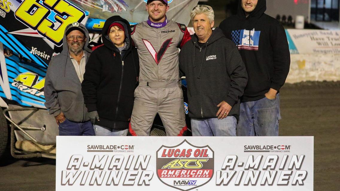 Hickle Springs Into Devil’s Bowl Victory Lane With The Lucas Oil American Sprint Car Series