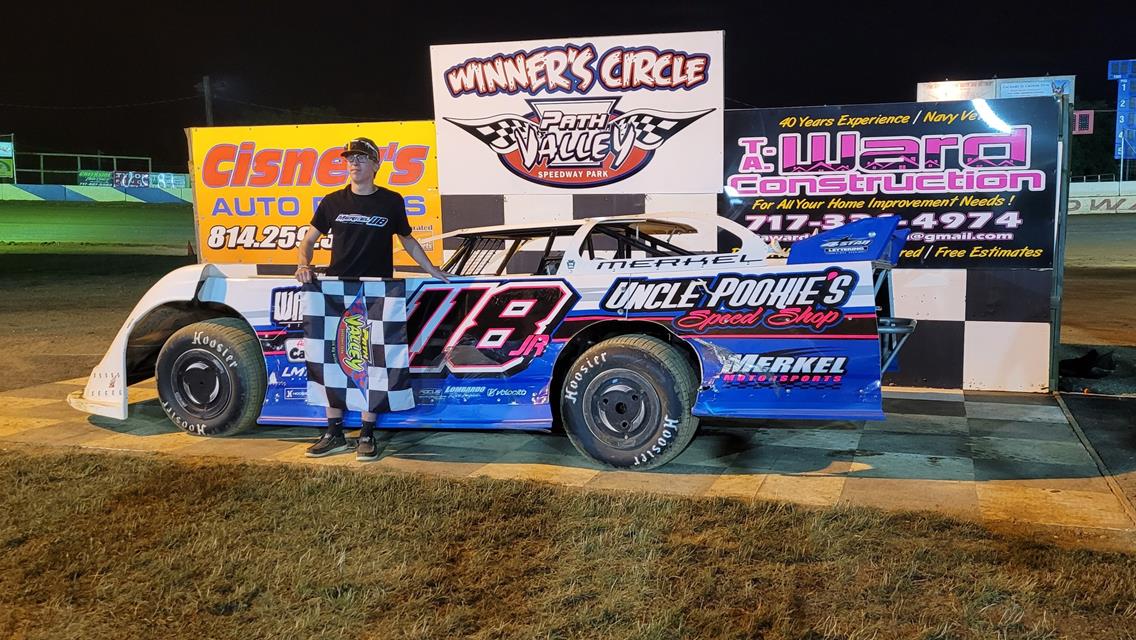 Trent Merkel added his third win of the season in Path Valley Speedway&#39;s Kids Night on July 12.