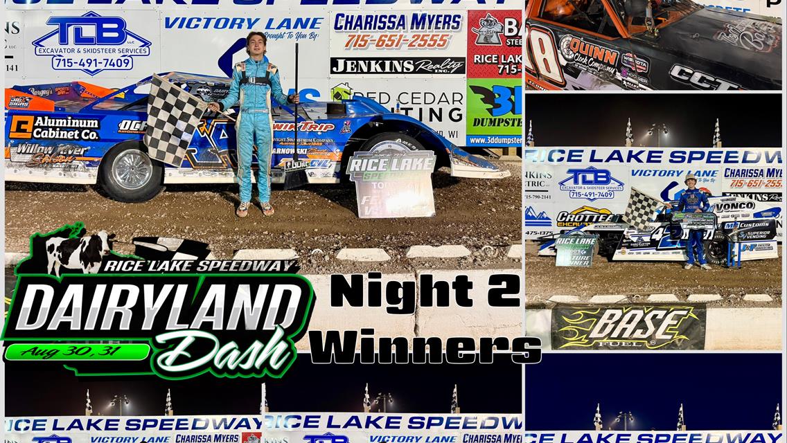 Nelson and Adams Sweep Dairyland Dash Weekend at Rice Lake Speedway