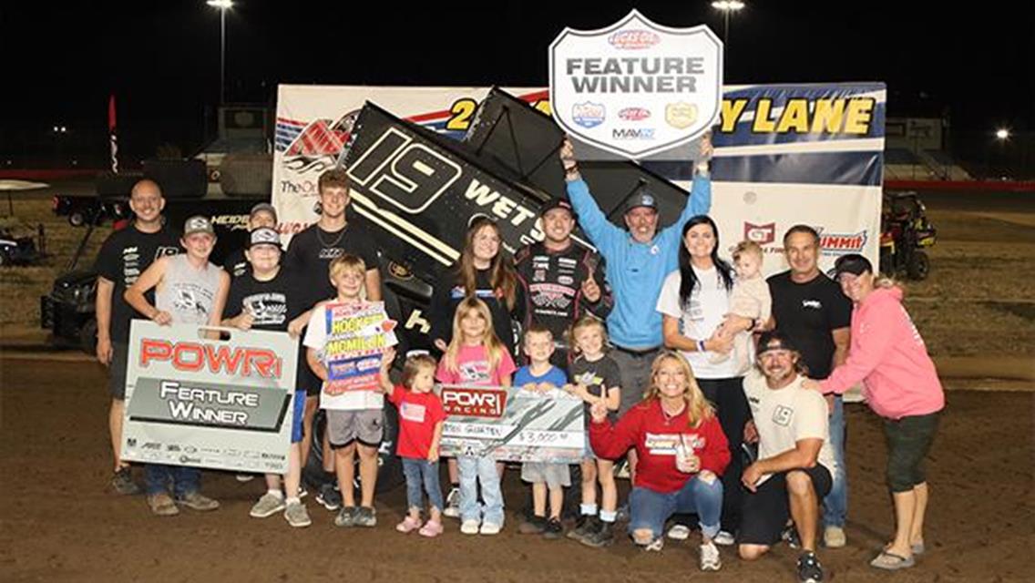 Ayrton Gennetten Attains Night One Win with POWRi 410 Outlaw Sprints Hockett/McMillin Memorial