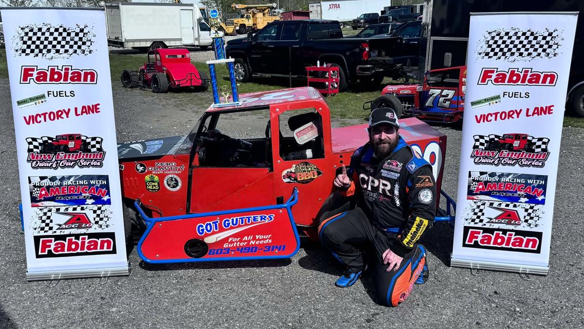 Tom Harwood Parks It in Fabian/Mt Snow Fuel of Dover, VT Victory Lane at The New London-Waterford Speedbowl!