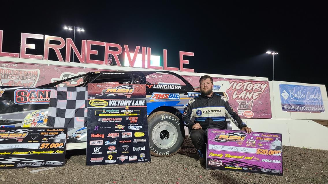 DAVE HESS JR SNEAKS BY BRYCE DAVIS COMING TO THE WHITE FLAG TO EARN THE BIGGEST WIN OF HIS STORIED CAREER IN THE $20,000 &quot;BILL EMIG MEMORIAL&quot; PRESENTE