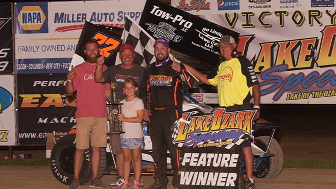 Chase Fischer Returns to POWRi MLS Winning Ways at Lake Ozark Speedway