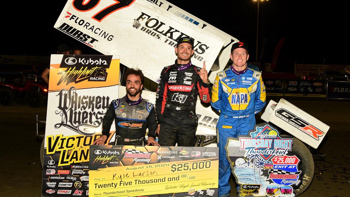 STREAKING: Kyle Larson Continues Historic Stretch, Takes Tulare for Sixth-Straight Sprint Car Win