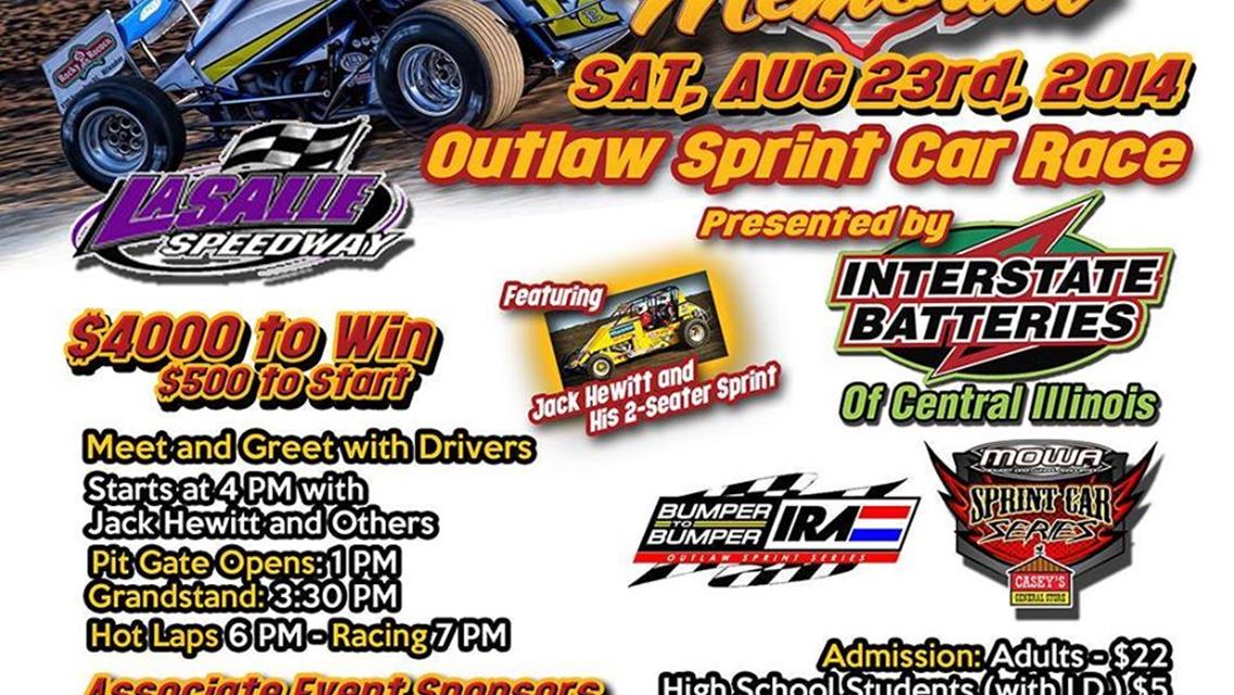 IRA SPRINTS HEAD ‘OVER THE BORDER’ FOR 5th ANNUAL BILL WAITE JR. MEMORIAL AT LA SALLE SPEEDWAY!