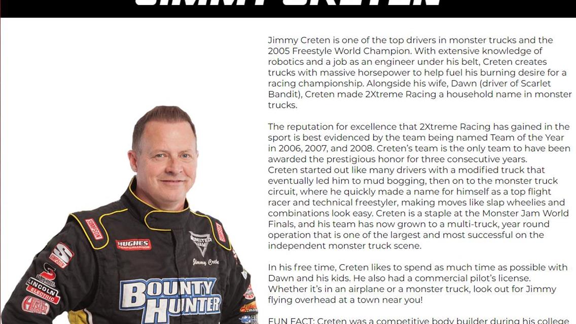 Meet Jimmy Creten, driver of Bounty Hunter, this Saturday!!