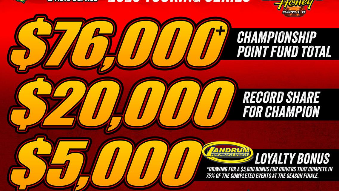 HOVIS RUSH LATE MODEL FLYNN&#39;S TIRE/GUNTER&#39;S HONEY TOURING SERIES RELEASES 2025 SCHEDULE- THE RICHEST SCHEDULE TO DATE; MINIMUM $4000 TO-WIN FOR ALL EV