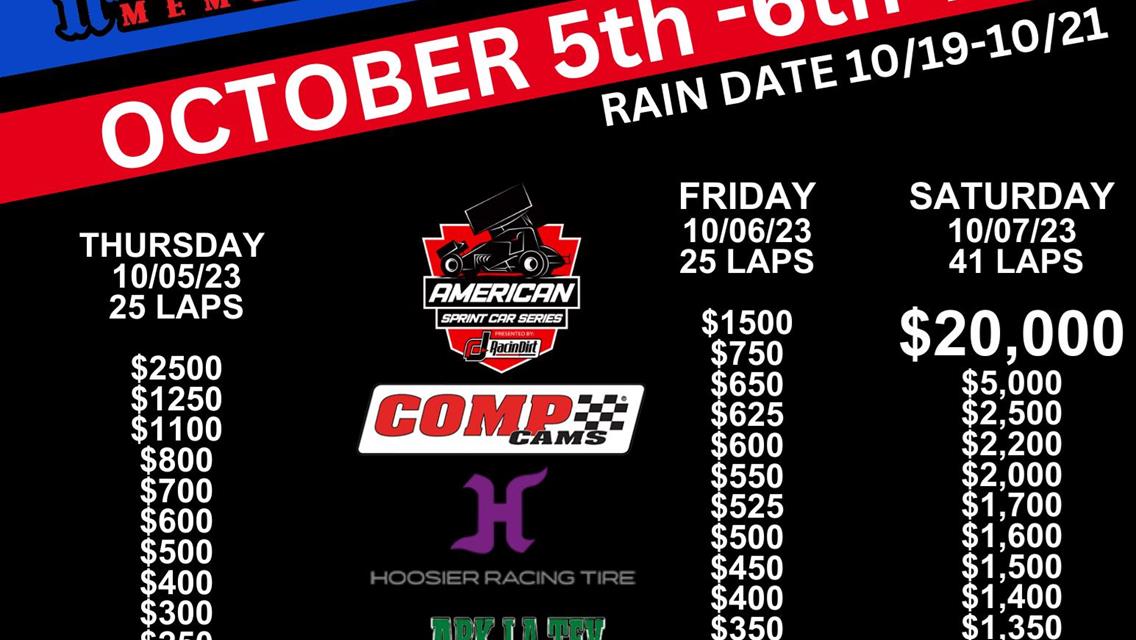36th Annual Comp Cams Short Track Nationals presented by Hoosier Tires and Ark-La-Tex Lawn &amp; Landscape