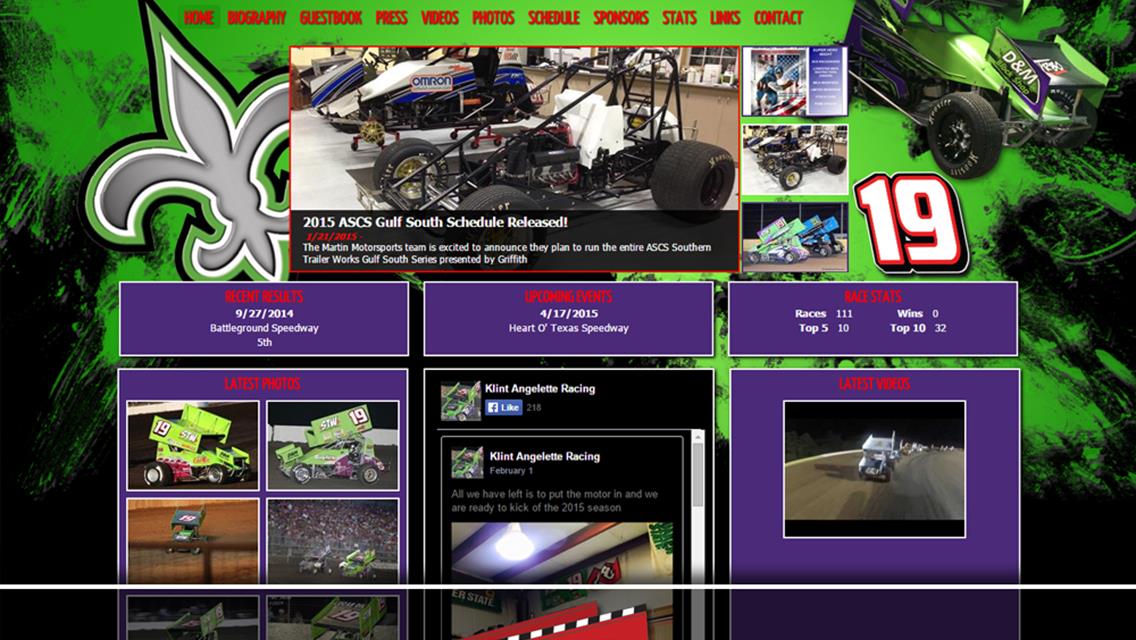 Driver Websites Creates New Website for Klint Angelette