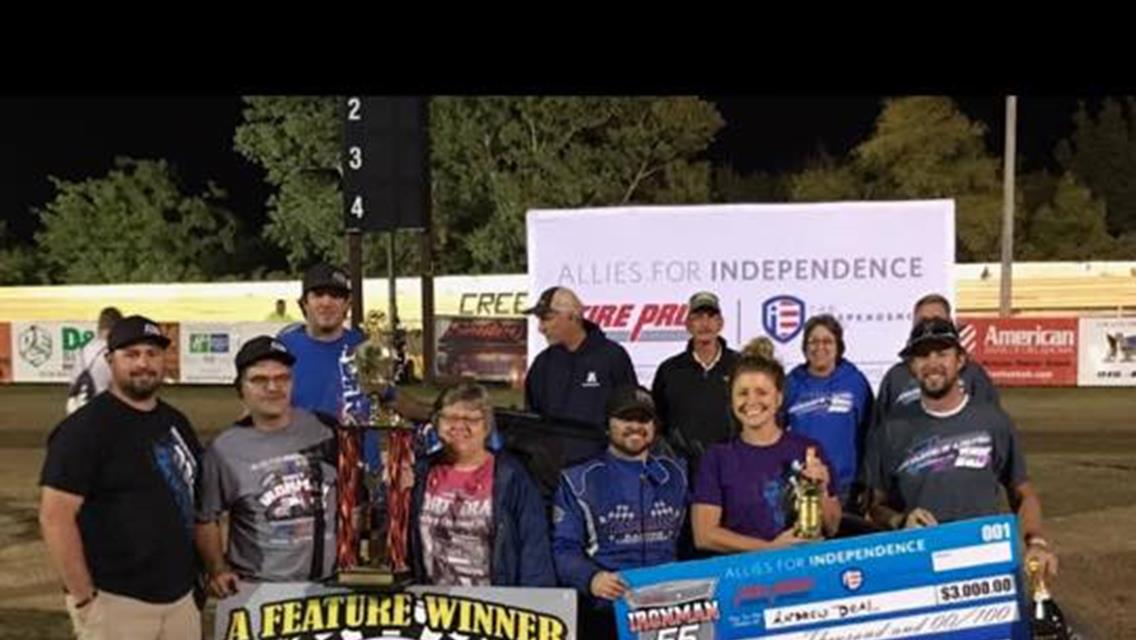 Andrew “The Real” Deal sweeps Iron Man 55 double header at Creek County Speedway!